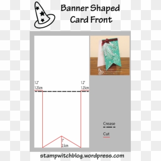 This Diagram Shows How To Cut A Card With A Banner - Pattern Clipart