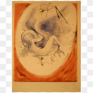 Salvador Dali, Etching 1964, 62/150, Signed - Dali Leda And The Swan Clipart