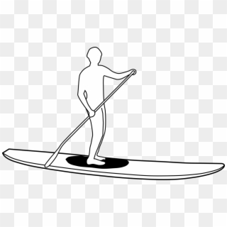 Surfing Clipart Individual Sport - Stand Up Paddle Boarding Drawing - Png Download