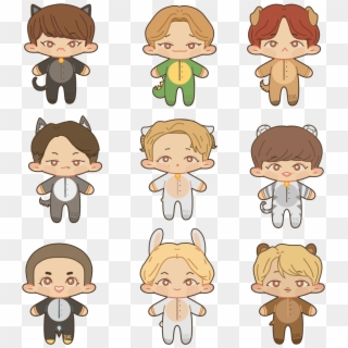 I Pulled An All Nighter To Draw Some Exo Chibis 🌻 - Cartoon Clipart