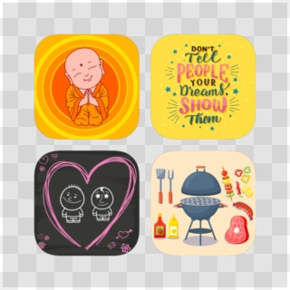 Premium Buddha & Motivational Stickers Pack 4 - Illustration Clipart