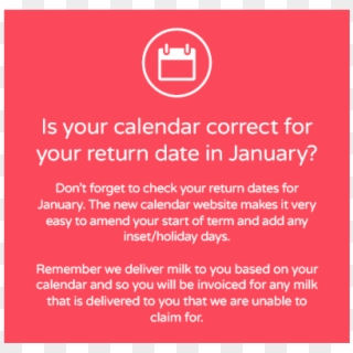 Is Your Calendar Correct For Your Return Date In January - Brochure Clipart