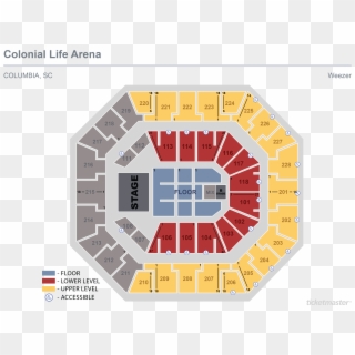 Weezer & Pixies - Colonial Life Arena Seating Chart With Seat Numbers Clipart