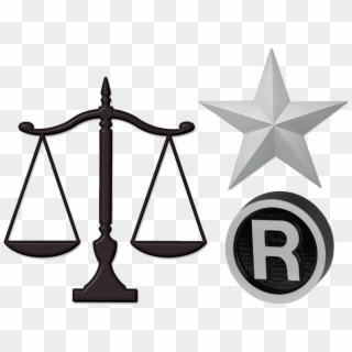 Scales Of Justice, Registered Mark And Prismatic Star - Symbol Scales Of Justice Clipart