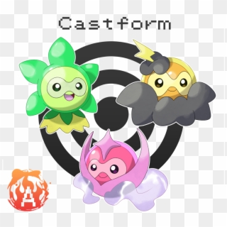 Castform Grassy, Misty, And Stormy Form - Stormy Castform Clipart