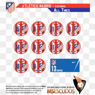 Escudos Do Atlético De Madrid Com Escalação De Um Dream - Pizza Vocabulary Clipart