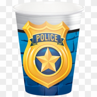 Police Party 9 Oz - Police Badge Blue And Yellow Clipart