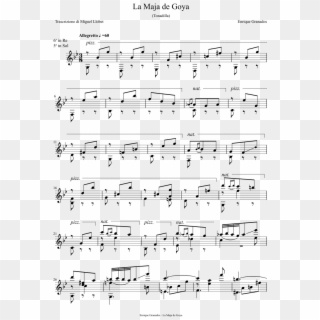 La Maja De Goya Sheet Music Composed By Enrique Granados - El Noi De La Mare Guitar Sheet Music Clipart