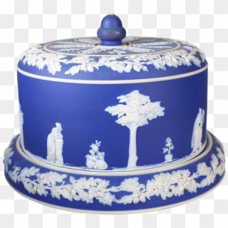 Wedgwood Jasperware Cheese Cloche And Plate - Blue And White Porcelain Clipart