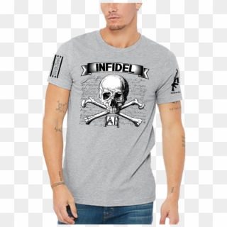 Infidel Af, Badass Skull And Crossbones Design With - T-shirt Clipart