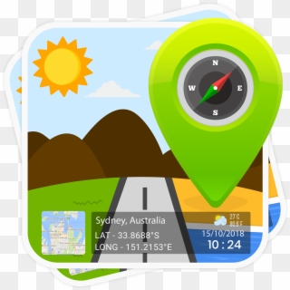 Gps Map Stamp - Geotagging Clipart