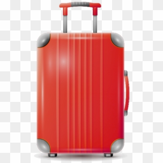 Red Suitcase On Wheels - 行李 箱 矢量 Clipart