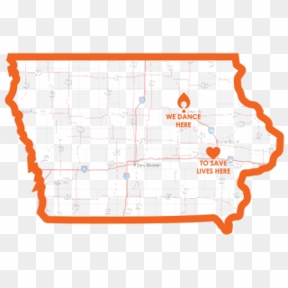 Uni Dance Marathon Is 1 Of 17 Programs In The State - Iowa Map With Cities Clipart