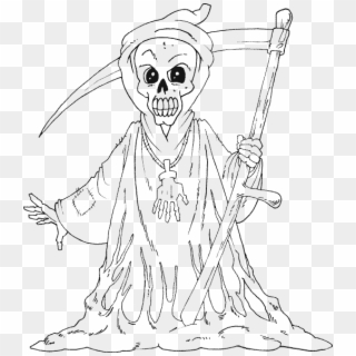 Grim Reaper - Scary Halloween Coloring Sheets Free Printable Clipart