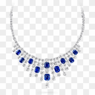 A Graff Sapphire And Diamond Fringe Necklace - Sapphire Necklace Png Clipart