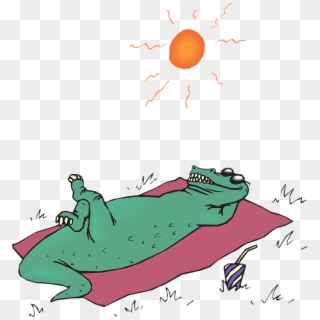 Alligator Sunbathing Svg Clip Arts 564 X 597 Px - Png Download