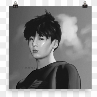 Bts Jungkook 2018 Art Print - Monochrome Clipart