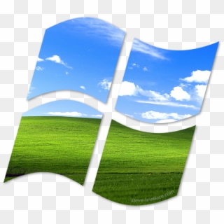 Windows Logo With Bliss Wallpaper - Windows Xp Logo Bliss Clipart