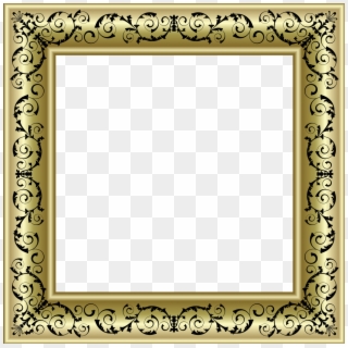 Gold Photo Frame Png With Black Ornaments - High Resolution Certificate Border Clipart
