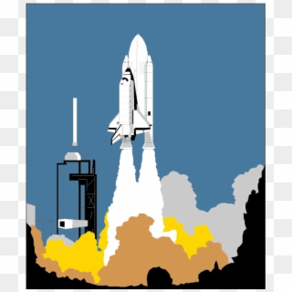 Missile Clipart Launched - Space Shuttle Launch Art - Png Download
