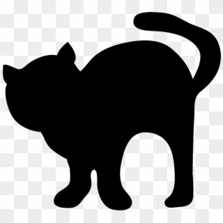 Creepy Black Cat Png Picture - Cute Black Cat Silhouette Clipart