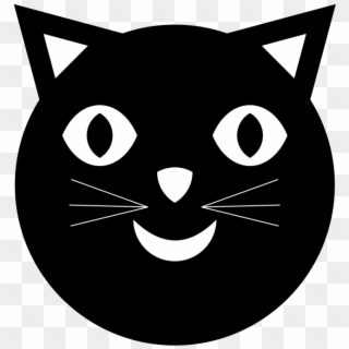 Black Cat Face Clip Art - Clipart Black Cat Face - Png Download