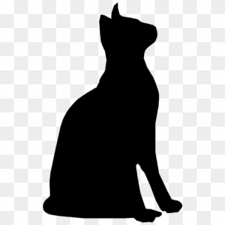 Black Cat Silhouette Clipart - Cat Looking Up Silhouette - Png Download