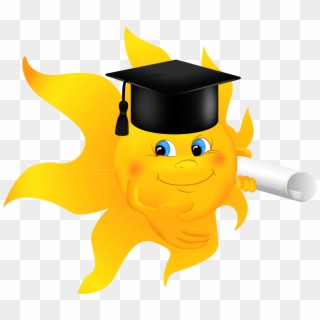 Sun With Diploma Png Clipart Image - School Sun Clip Art Transparent Png