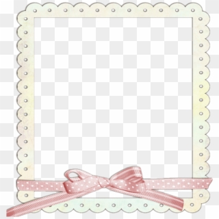 Cream Transparent Frame With Pink Ribbon Clipart