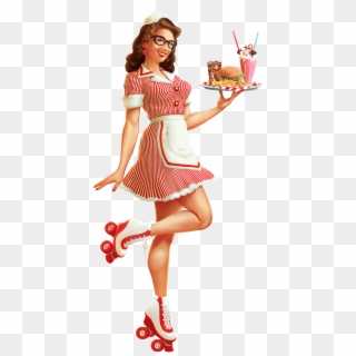 Order Online And Download The App 1950 American Diner - Pin Up Diner Girl Clipart