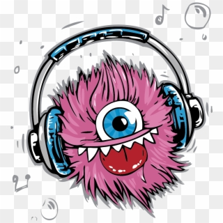 T Shirt Headphones Monster Cable Clip Art - Music Monster Png Transparent Png