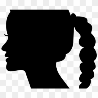 Dark Hair Clipart Side Profile Woman - Silhouette Side View Face - Png Download