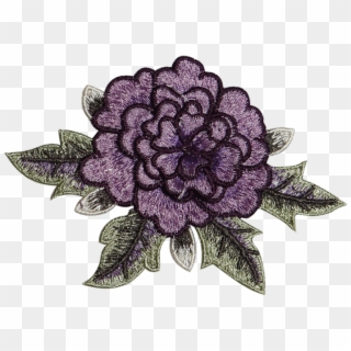 Small Purple Flower Embroider Patch For Simple Fashion - Dahlia Clipart