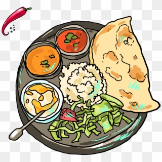 Indian Cuisine Pakora Samosa Rajma - Indian Food Cartoon Png Clipart