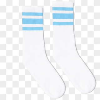 Carolina Blue Striped Socks - Sock Clipart