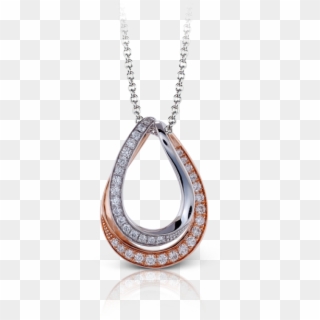 14k White Gold & Rose Gold Diamond Necklace - Locket Clipart