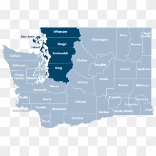 Washington State Map With Island, King, San Juan, Skagit, - Atlas Clipart
