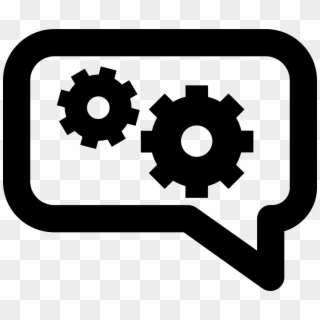 Thoughts Of Gears In Speech Bubble Comments - Transparent Infrastructure Icon Clipart