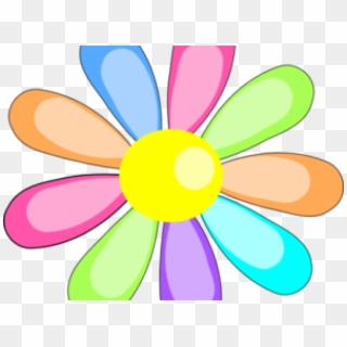 Easter Flower Clipart Rainbow Flower - Rainbow Clipart Flower - Png Download