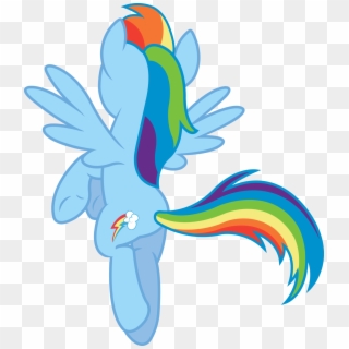 Vector Black And White - Mlp Rainbow Dash Back Clipart