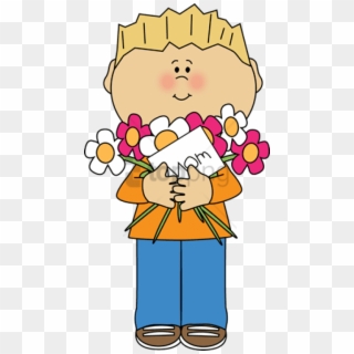 Free Png Happy Mother's Day Boy - Girl With Flowers Clip Art Transparent Png