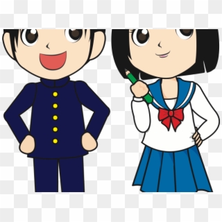 Japan Clipart Student - Boy And Girl Png Transparent Png