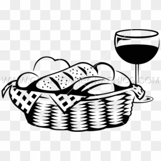 Bread Production Ready - Basket Bread Clipart Black And White - Png Download