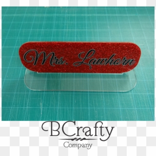 Acrylic Blank Desk Name Plate Red Glitter - Calligraphy Clipart