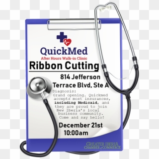 Quickmed Ribbon Cutting - Doctor Clipboard Clipart Png Transparent Png