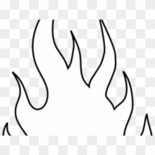 Drawn Flame Black And White - Silhouette Clipart