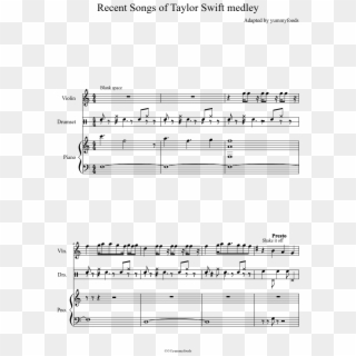 Recent Songs Of Taylor Swift Medley Sheet Music Composed - Experienced Many Battles Piano Sheet Clipart