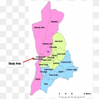 Map Of Anambra State, Nigeria Showing The Study Area - Map Of Anambra State Nigeria Clipart