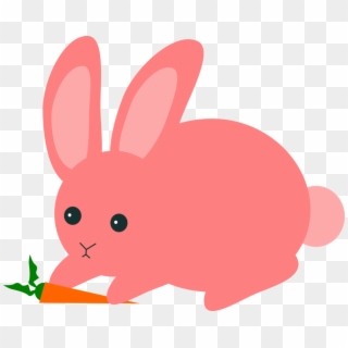Hare Easter Bunny Domestic Rabbit - Pink Bunny Clip Art - Png Download