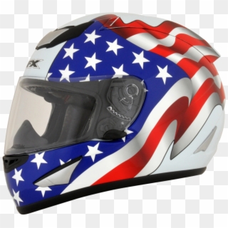 Afx Fx95 Medium White American Flag Motorcycle Riding - American Flag Racing Helmet Clipart
